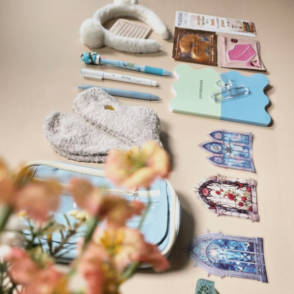 Self-care gift box for her  Aesthetic Bookish Self-Care Kit for Women | Cozy Reset Stationery Set | Soft Girl Study Essentials | Wellness Gift Box Add-On